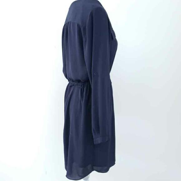 Dalia Dress Size 4 Navy Blue Drawstring Waist Long Sleeve, Knee Length, Casual - Picture 7 of 8